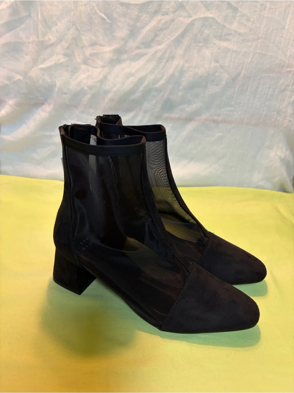 a new day Black Stretch Ankle Booties with Suede Toe